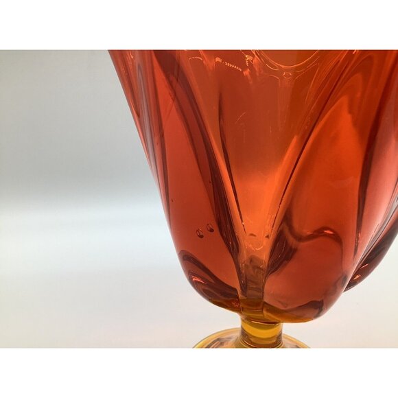 Viking Vintage 6 Pedal Amberina Vase MCM Collectible Art Glass 9 Inches Tall - Picture 6 of 12
